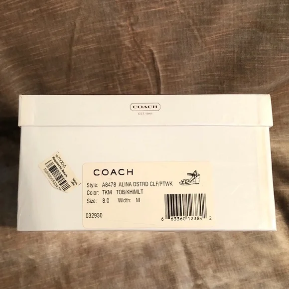 Very Rare!!! Coach Alina Patchwork & Brown Leather Wedge Sandals - Picture 12 of 12